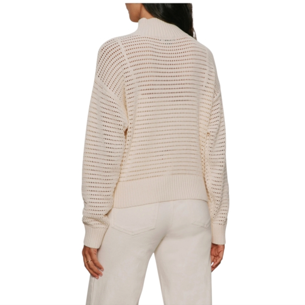VARLEY Billie Eyelet Minimalist Capsule V-Neck Zip Sweater - Picture 4 of 10